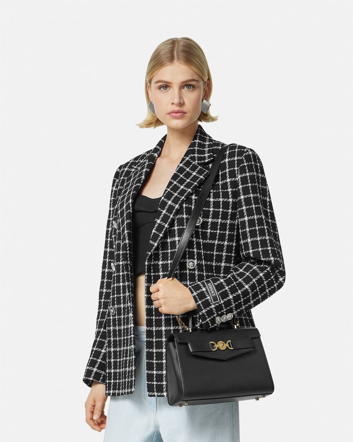  Túi Nữ Versace Medusa 95 Top Handle 'Black' 