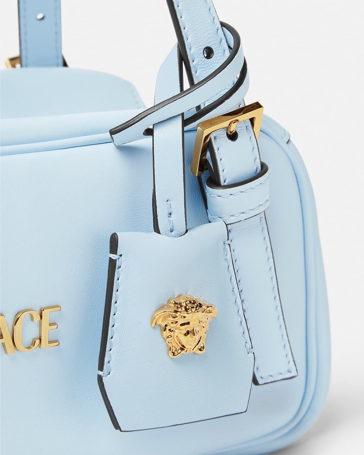  Túi Nữ Versace Tag Nappa Bowling Bag 'Blue' 