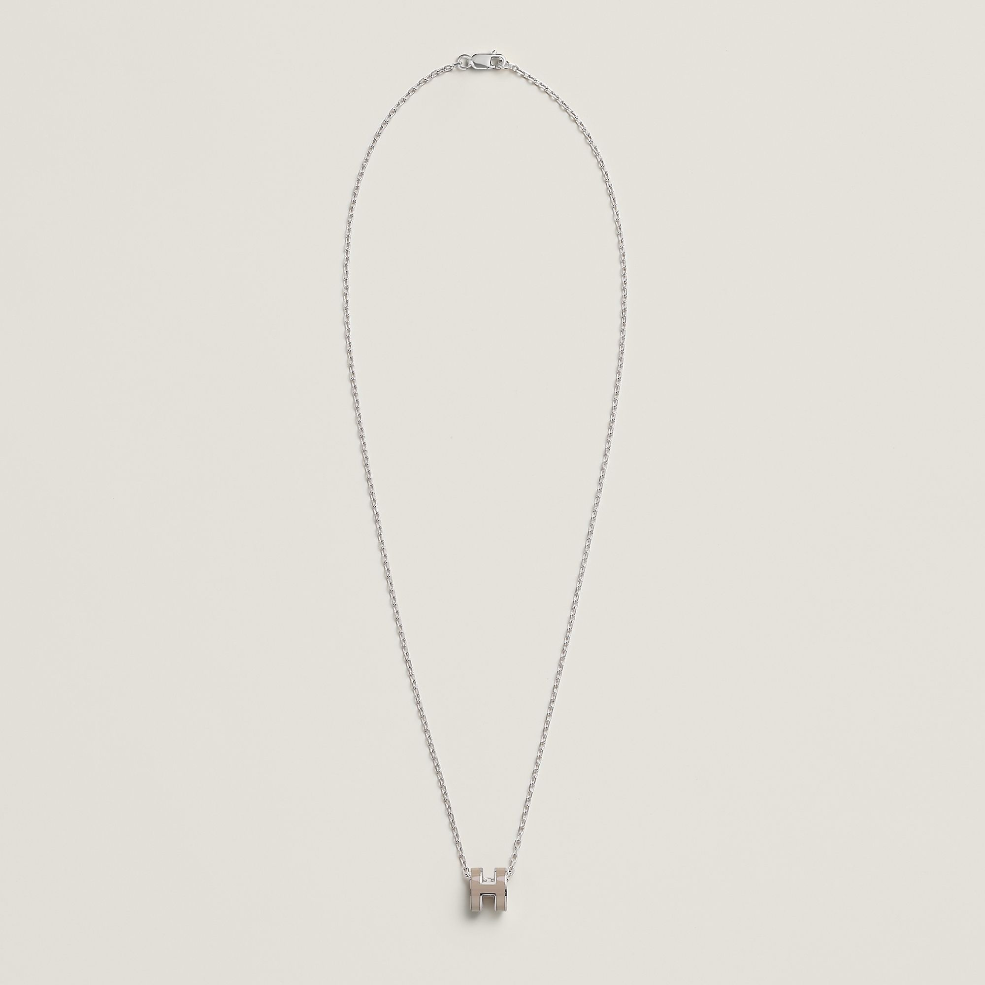  Vòng Cổ Nữ Hermes Mini Pop H 'Marron Glacé Palladium' 