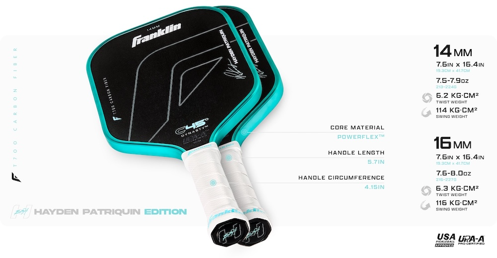  Vợt Pickleball Franklin C45 Hayden Patriquin Edition 'Blue Black' 