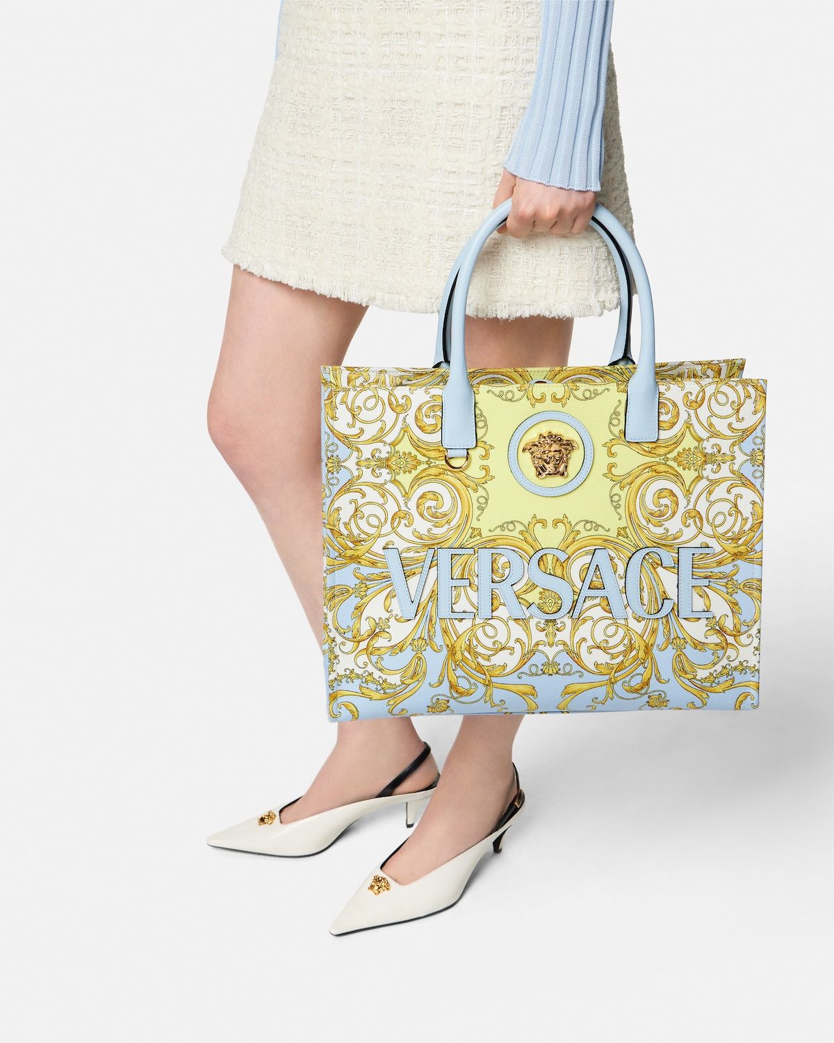  Túi Nữ Versace La Medusa Printed Large Tote 'Blue' 