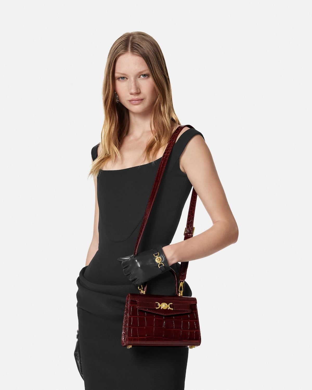  Túi Nữ Versace Medusa 95 Small Top Handle 'Burgundy' 