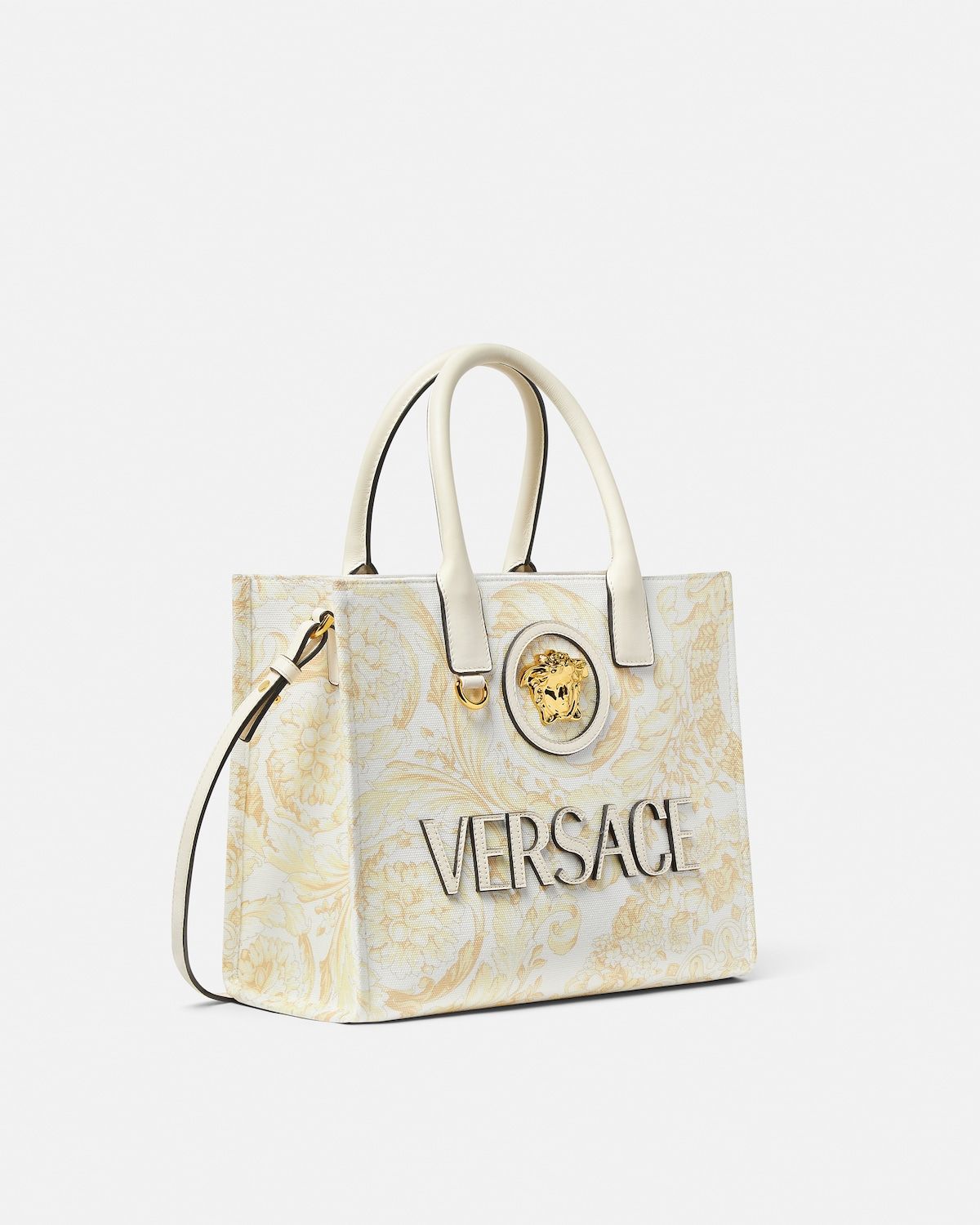  Túi Nữ Versace La Medusa Printed Small Tote 'White' 