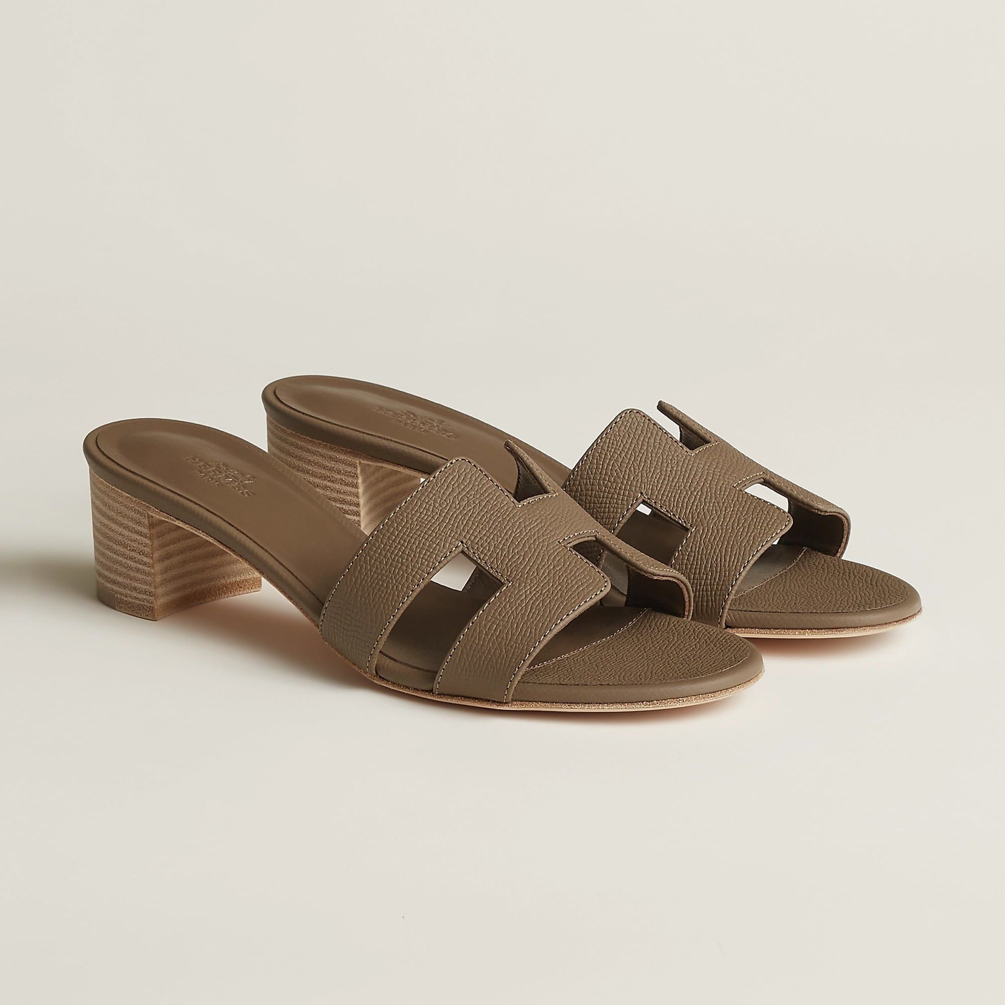  Dép Nữ Hermes Oasis Sandal 'Étoupe' 