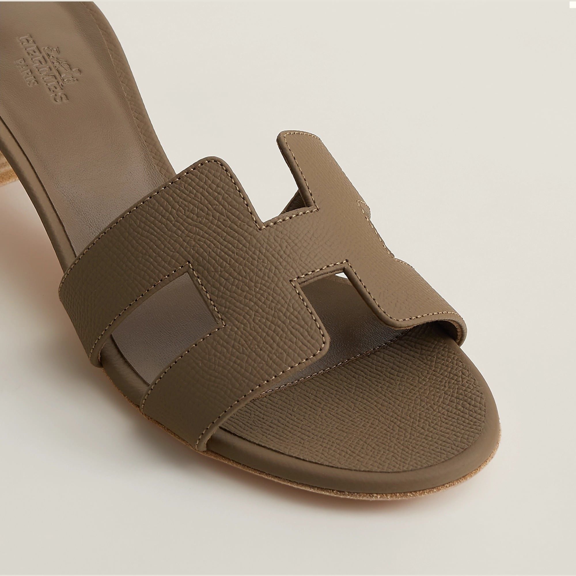  Dép Nữ Hermes Oasis Sandal 'Étoupe' 