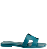  Dép Nữ Hermes Oran Sandal 'Bleu Iroise' 