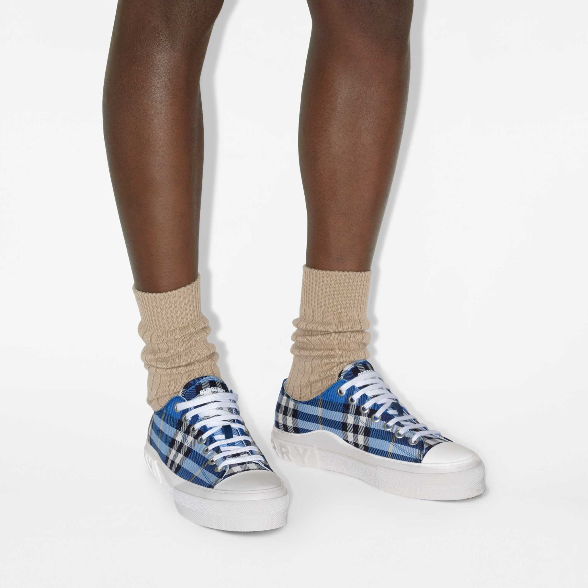  Giày Nam Burberry Check Sneakers 'Hyacinth' 
