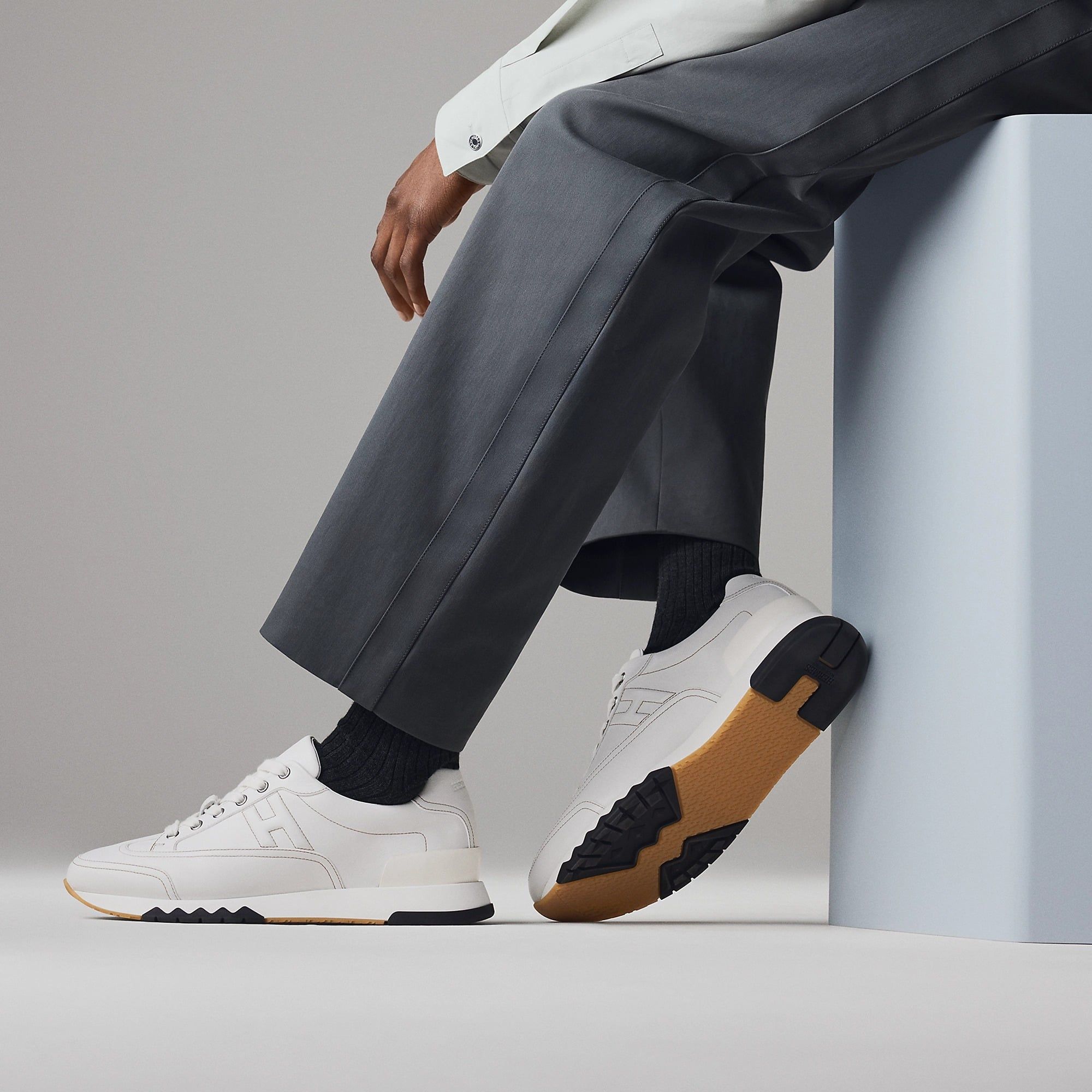  Giày Nam Hermes Trail Sneaker 'Blanc' 