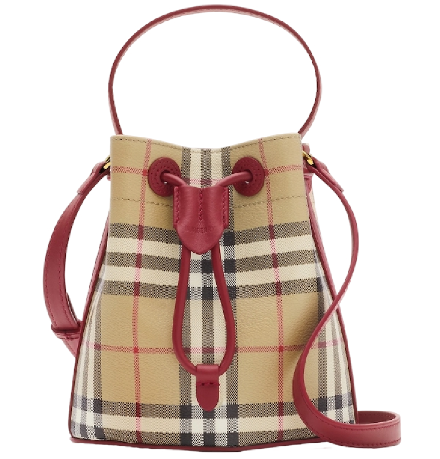  Túi Nữ Burberry Mini Check Bucket Bag 'Beige' 