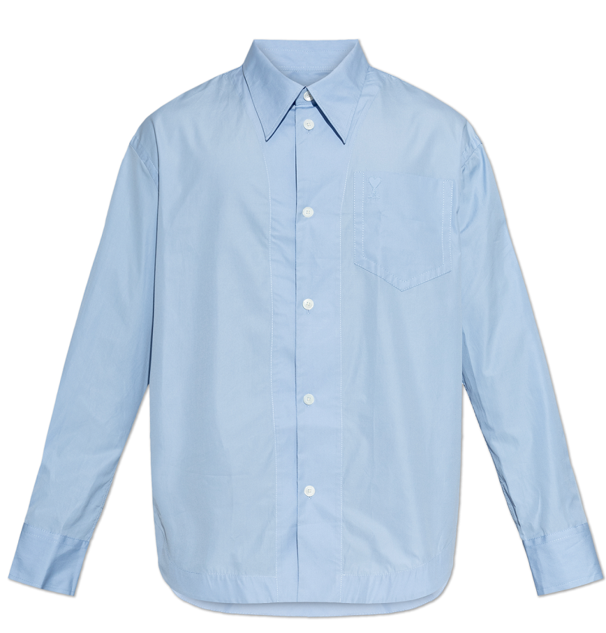  Áo Ami De Coeur Wide Sharp Collar Shirt 'Blue' 