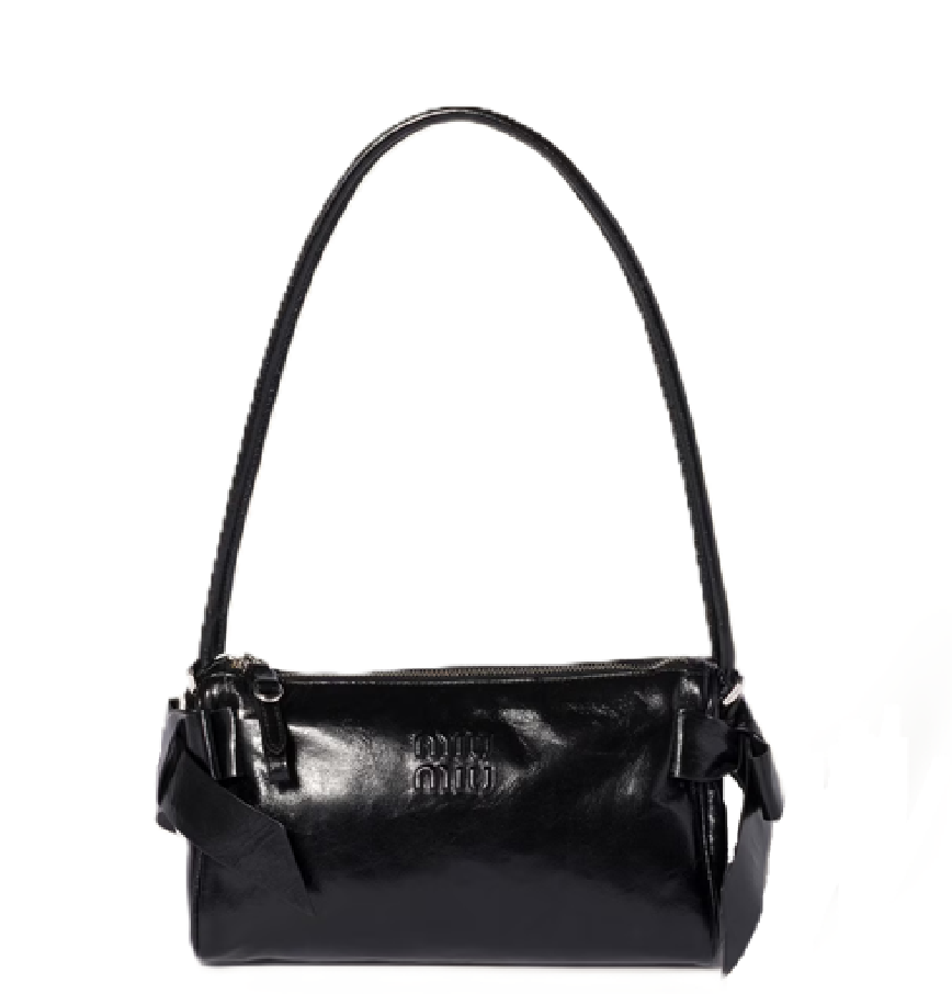  Túi Nữ Miu Miu Shiny Leather Pouch 'Black' 