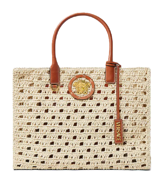  Túi Nữ Versace La Medusa Large Raffia Tote 'Black' 