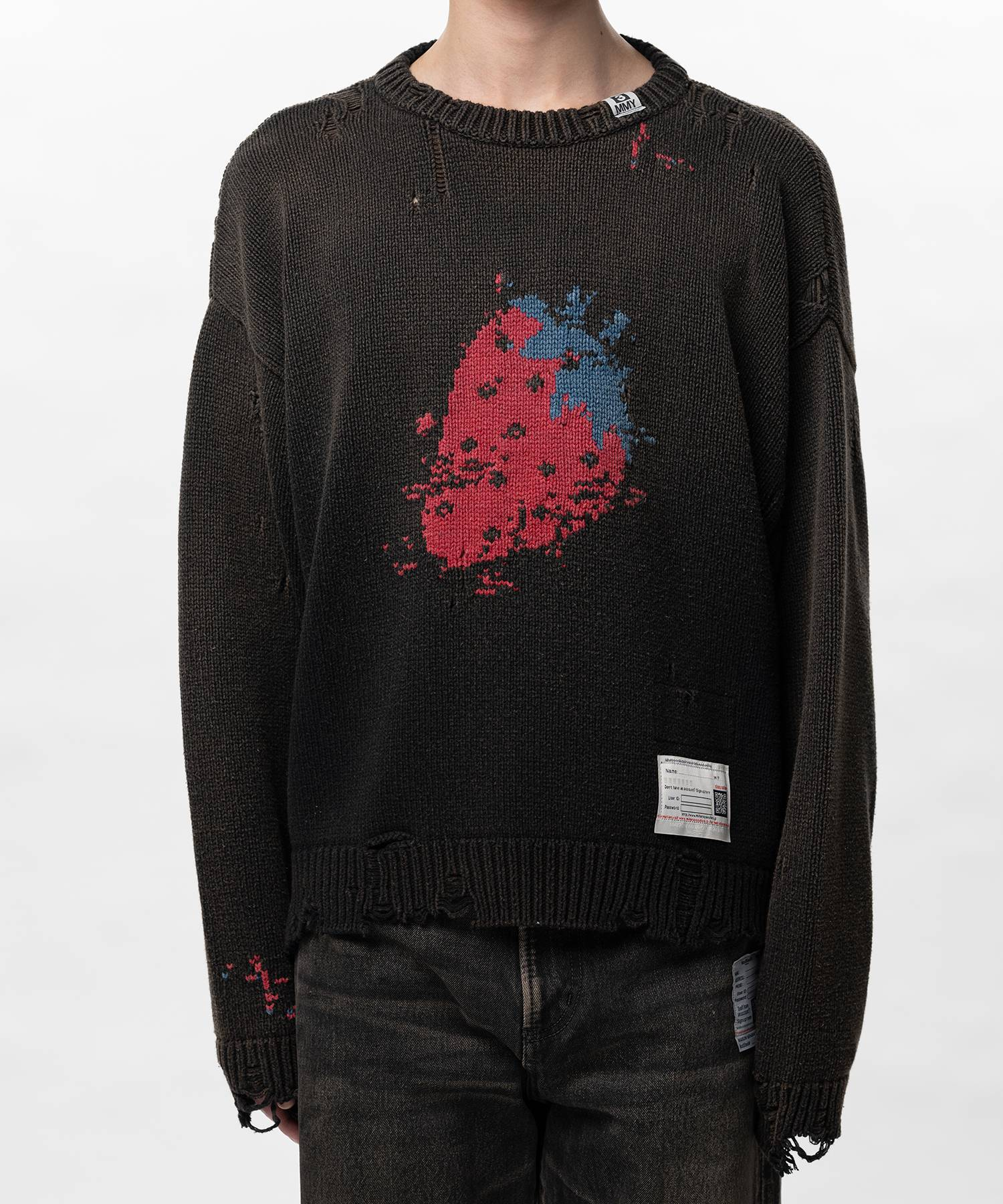  Áo Maison Mihara Yasuhiro Strawberry Jacquard Knit 'Black' 