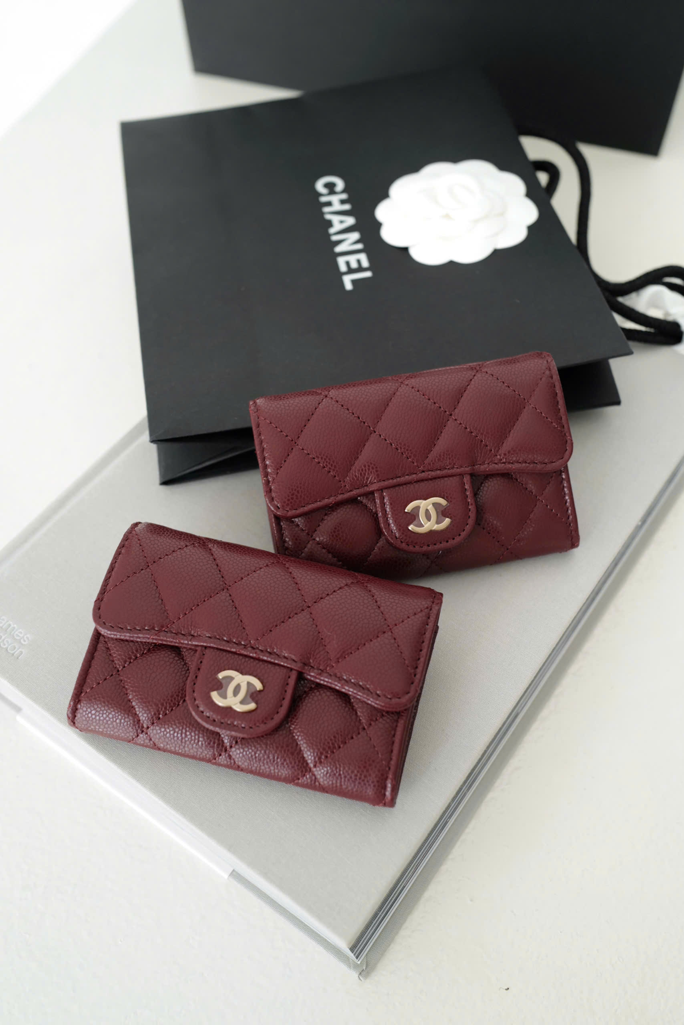  Ví Nữ Chanel Classic Card Holder Burgundy 'Red' 