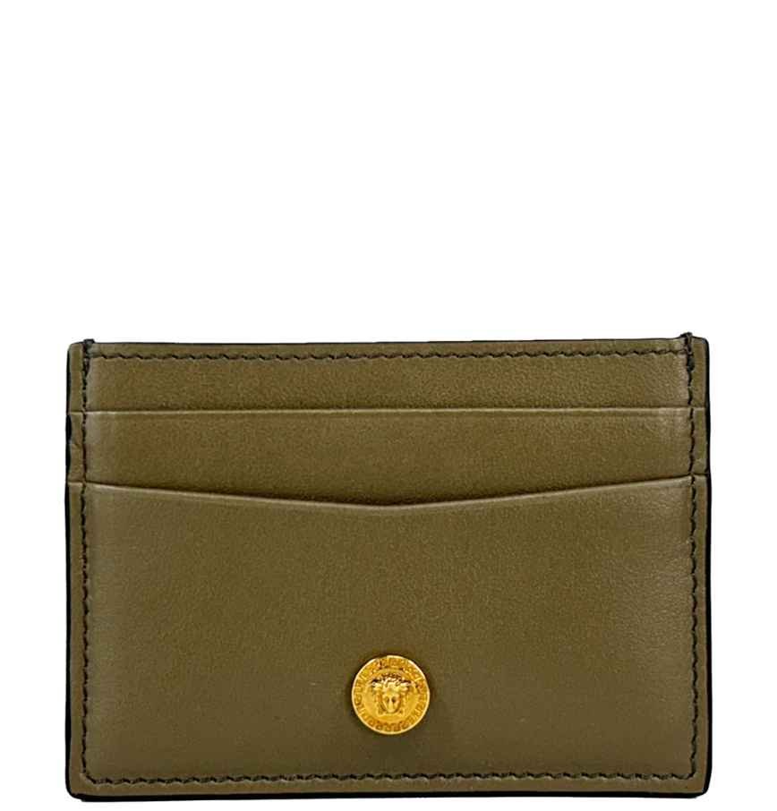  Ví Versace Medusa Greca Card Holder 'Olive Green' 