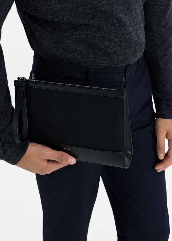  Ví Bally Clutch Leather 'Black' 