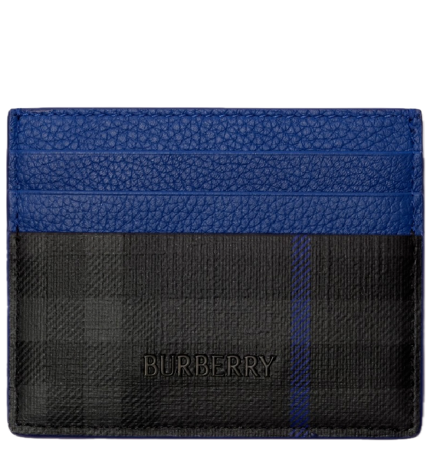  Ví Burberry City Check Card Case 'Iron Grey Knight Blue' 