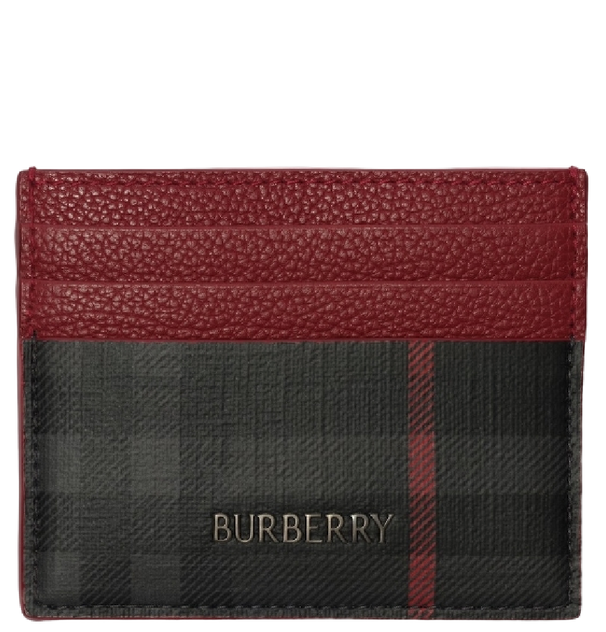  Ví Burberry City Check Card Case 'Iron Grey Red' 