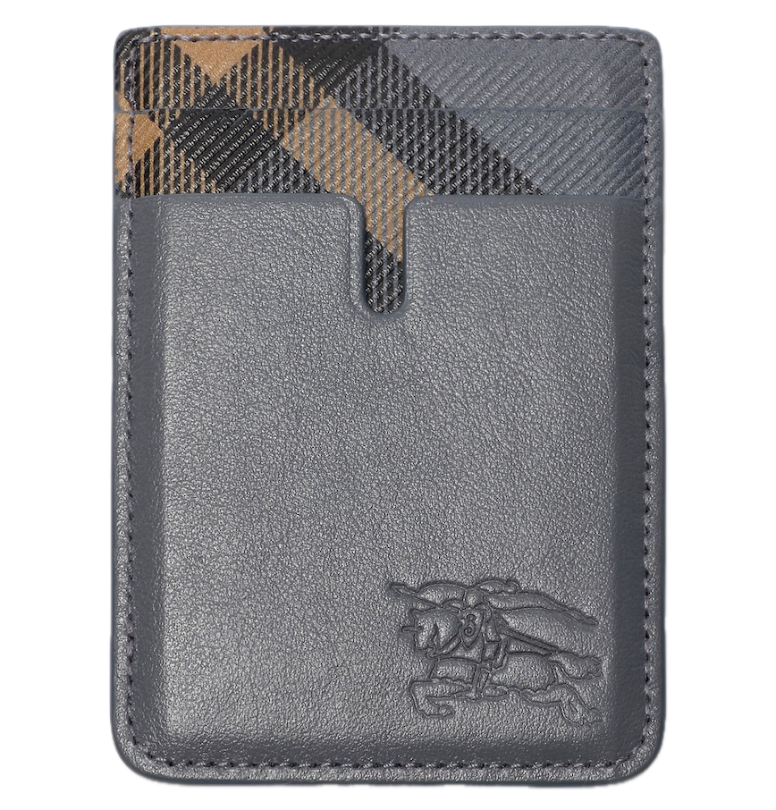  Ví Burberry Pop Check Magnetic Card Case 'Grey' 