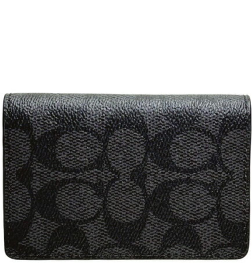  Ví Coach Leather Card Case 'Black' 