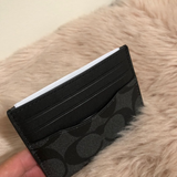  Ví Coach Slim ID Card Case In Signature Canvas 'Black' 