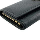  Ví Gucci Bee Motif Leather Key Pouch 'Black' 