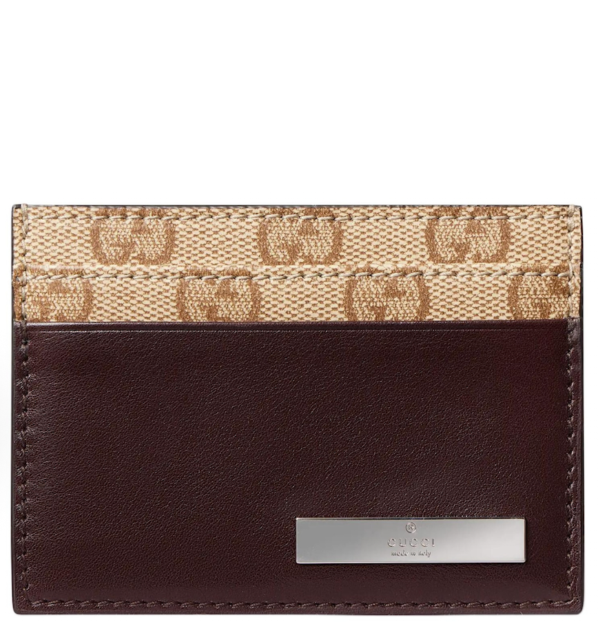  Ví Gucci Card Case With Metal Tag 'Brown' 