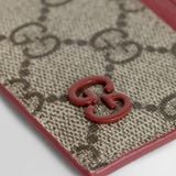 Ví Gucci Monogram Card Holder 'Beige Red' 