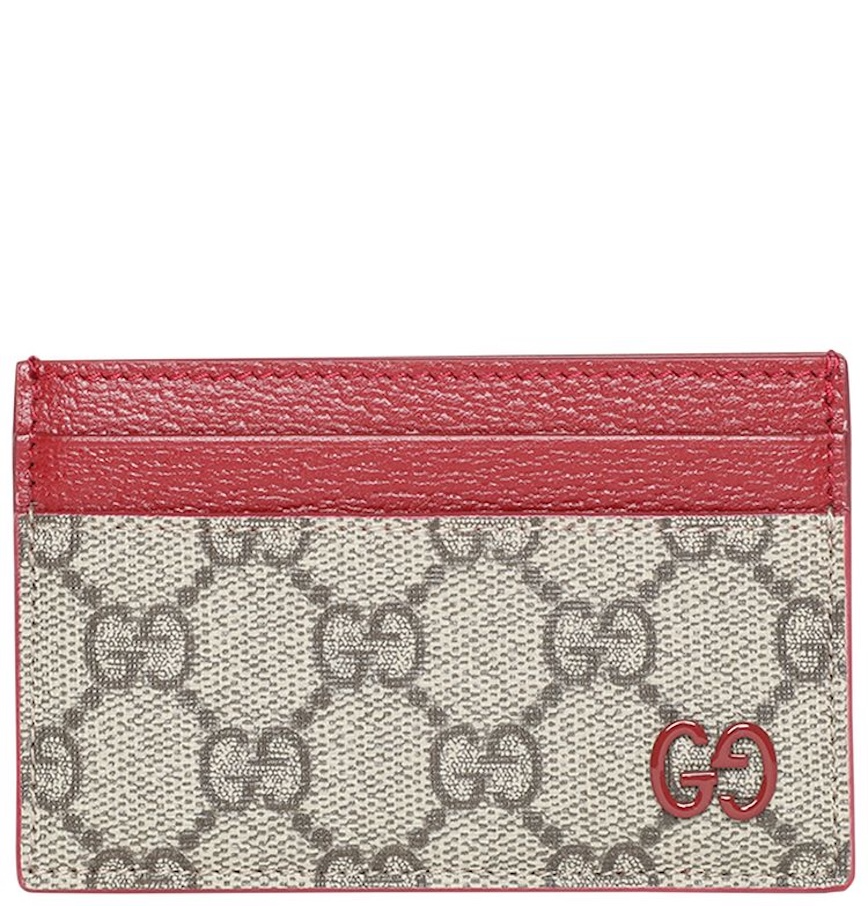  Ví Gucci Monogram Card Holder 'Beige Red' 