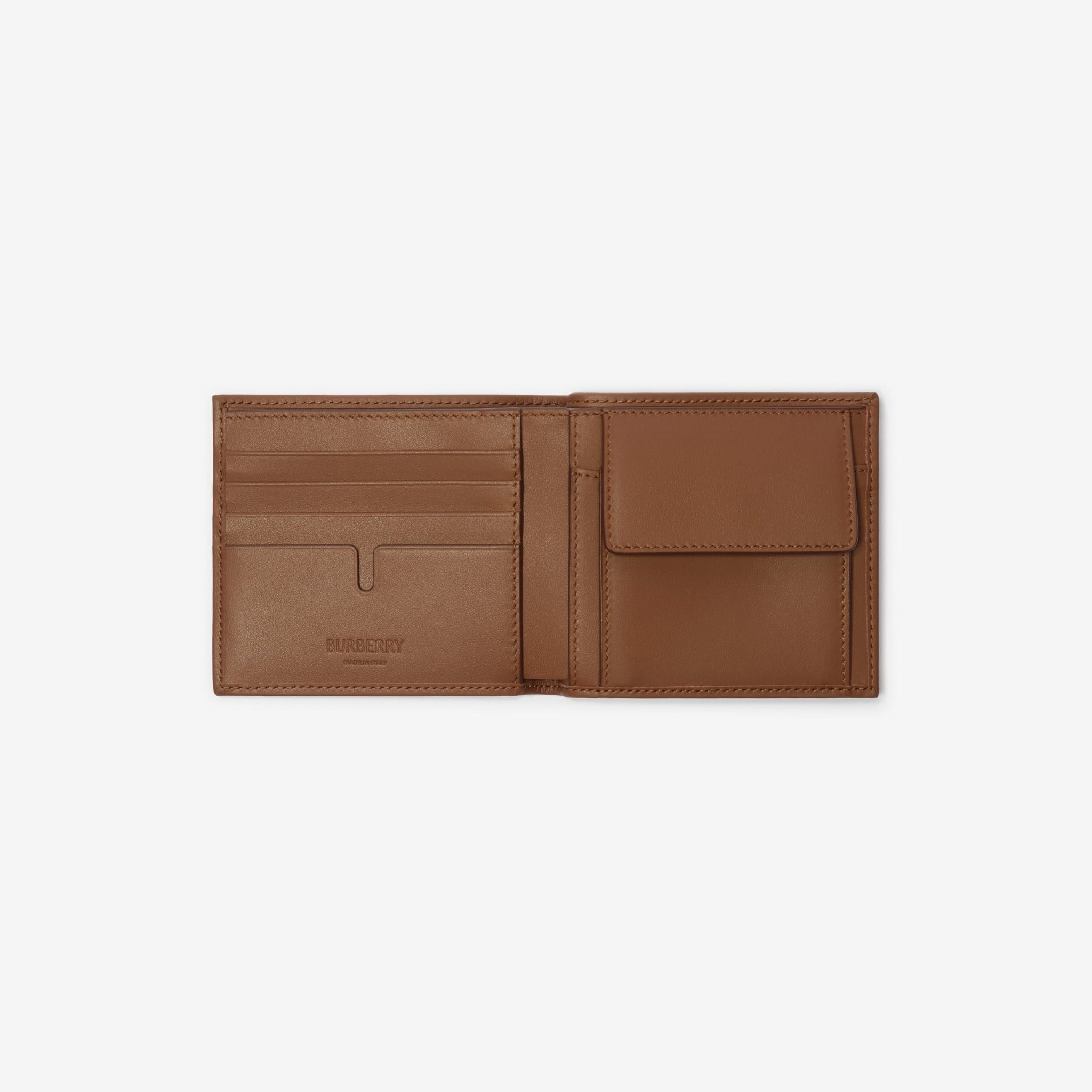  Ví Nam Burberry Check Bifold Coin Wallet 'Beige' 