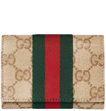  Ví Nữ Gucci Bi-Fold Card Case With Web 'Beige' 