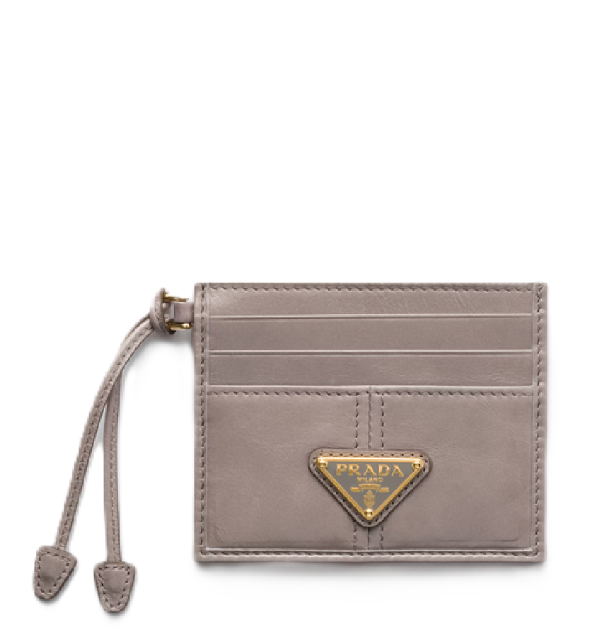  Ví Nữ Prada Leather Card Holder 'Dark Grey' 
