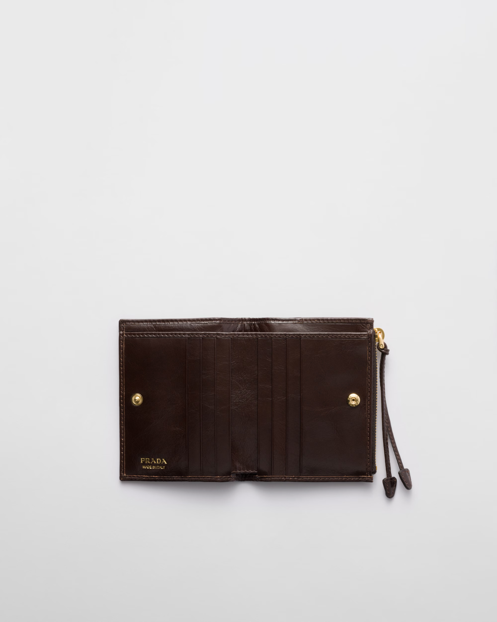  Ví Nữ Prada Small Leather Wallet 'Dark Brown' 