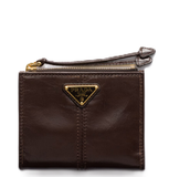  Ví Nữ Prada Small Leather Wallet 'Dark Brown' 