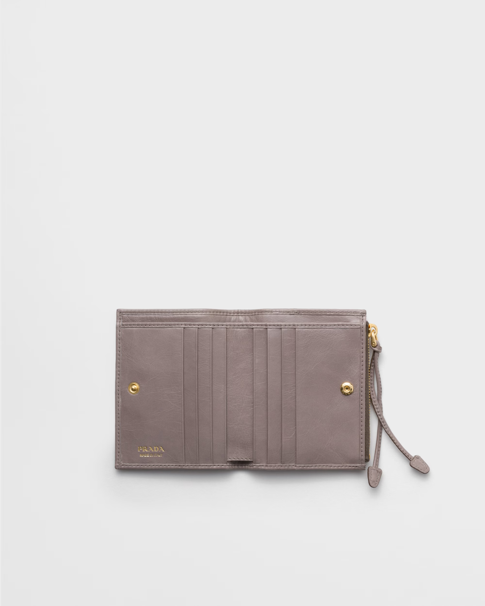  Ví Nữ Prada Small Leather Wallet 'Dark Grey' 