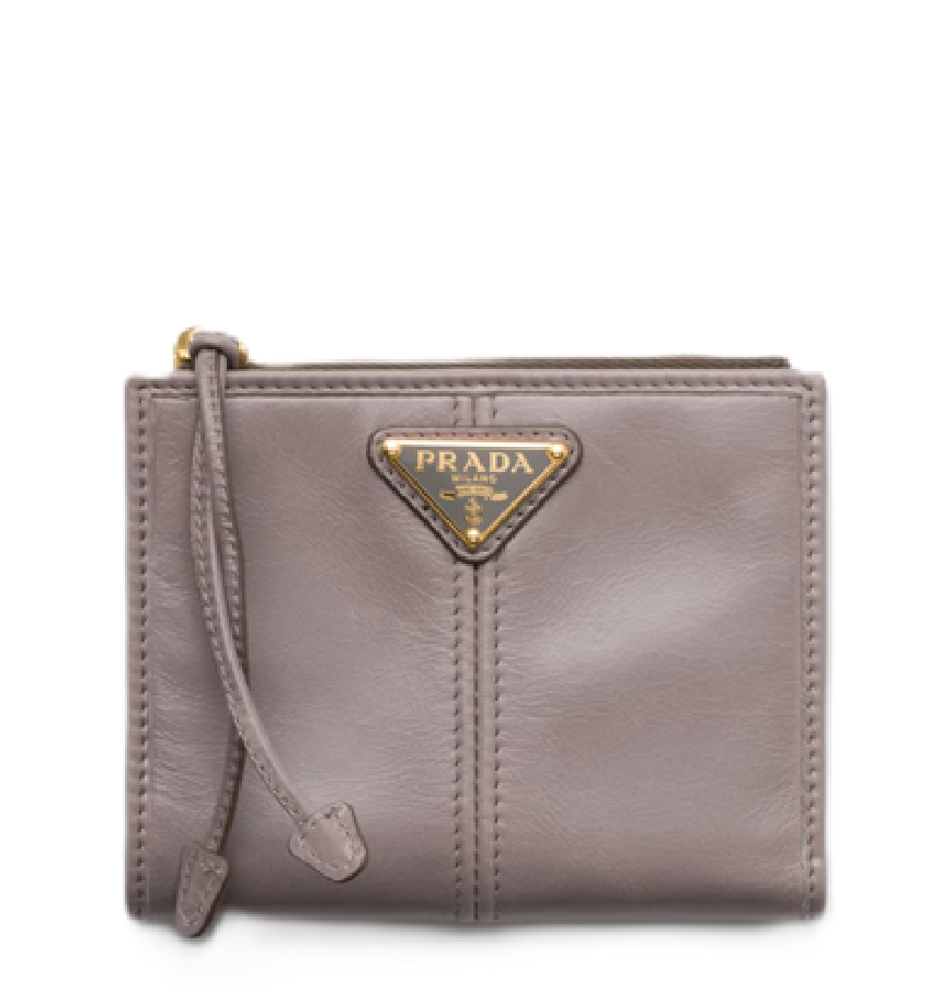  Ví Nữ Prada Small Leather Wallet 'Dark Grey' 