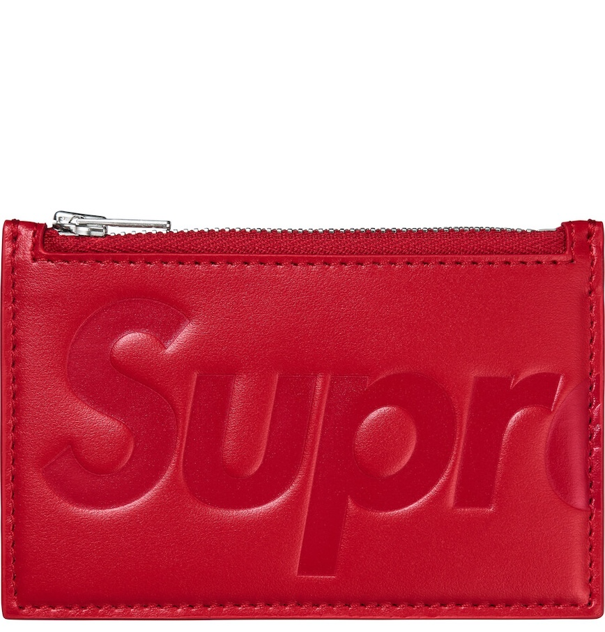  Ví Supreme Leather Zip Card Holder 'Red' 