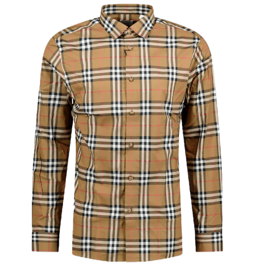  Áo Nam Burberry Shefford Long-sleeve Shirts 'Taupe' 