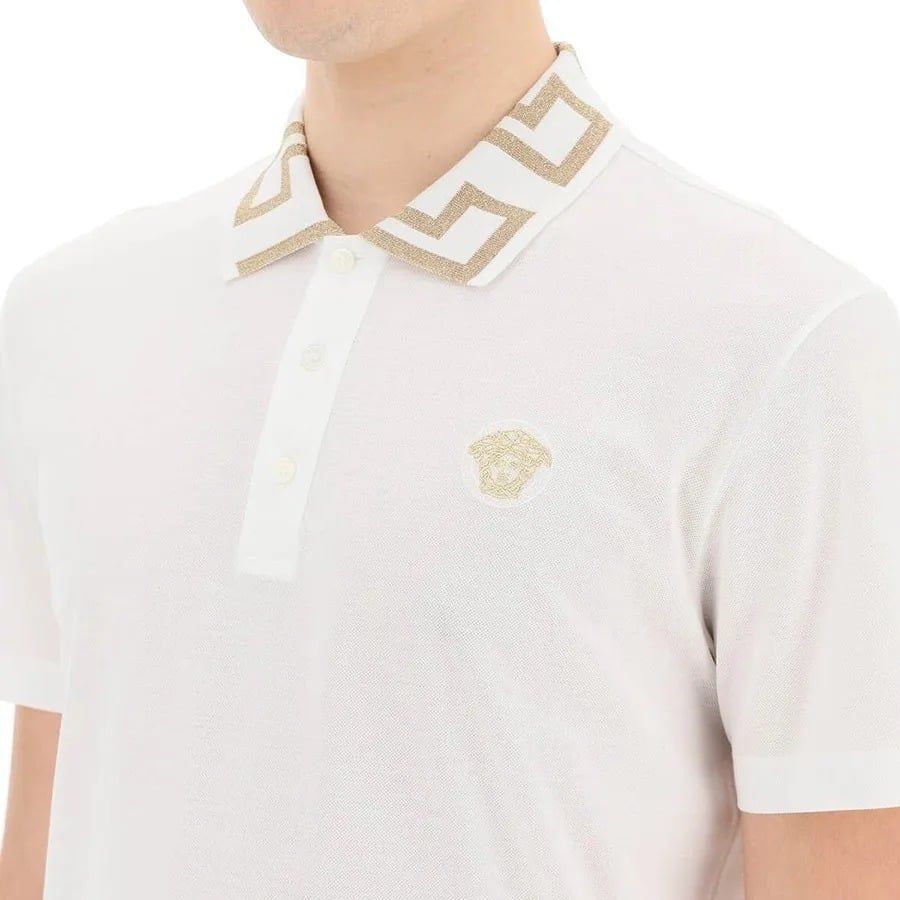  Áo Nam Versace Colletto Greca 'White' 