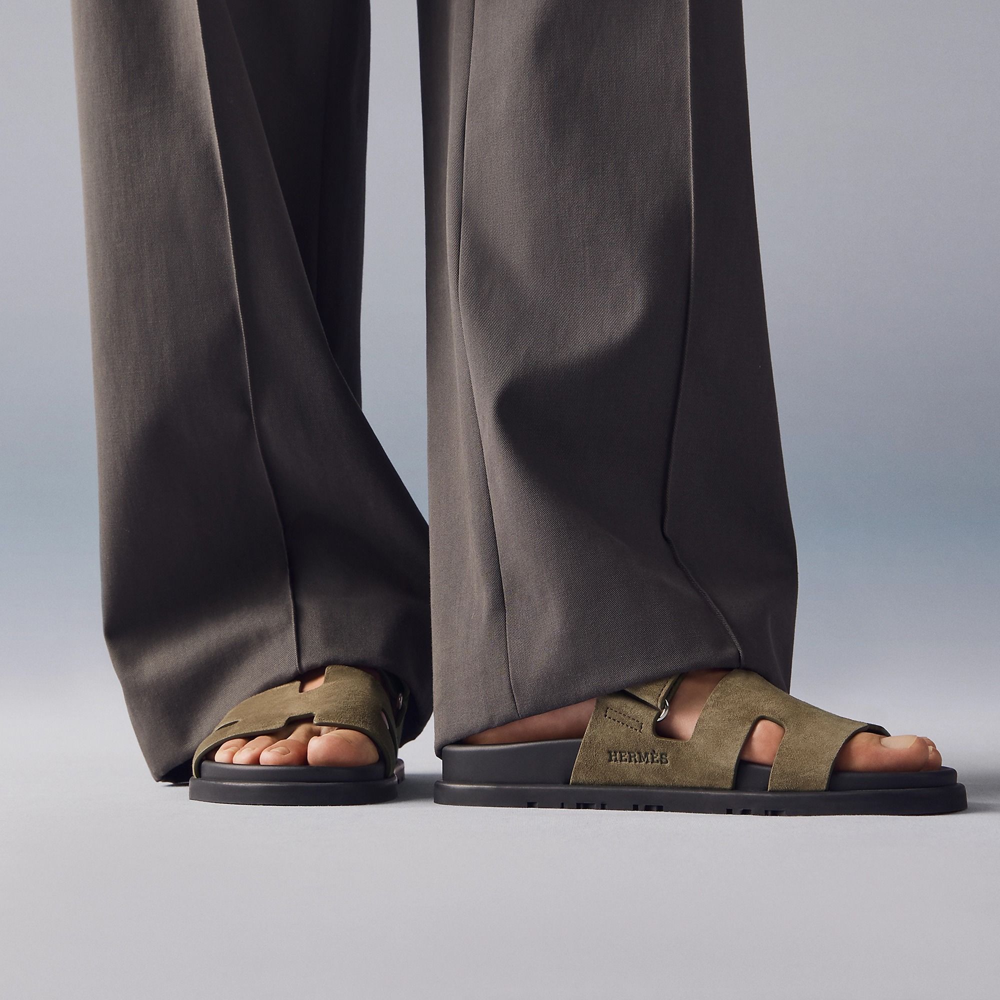  Dép Nam Hermes Chypre Sandal 'Vert Toundra' 