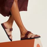  Dép Nữ Hermes Chypre Sandal 'Beige Perlino' 