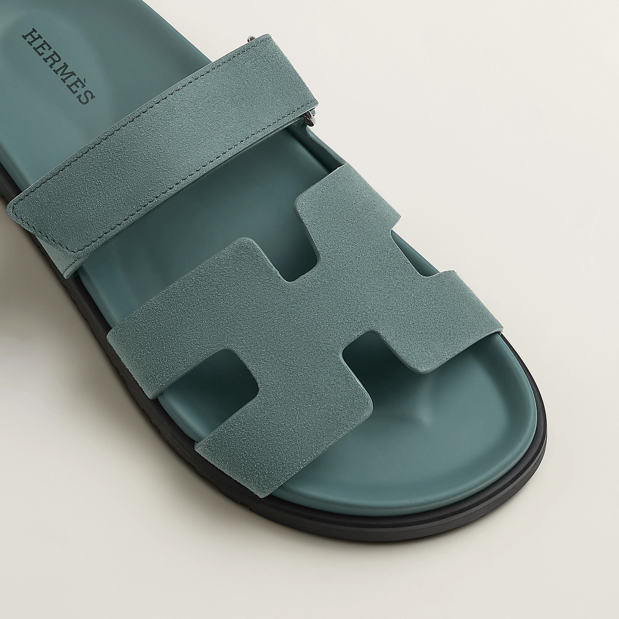  Dép Nữ Hermes Chypre Sandal 'Bleu Tonnerre' 