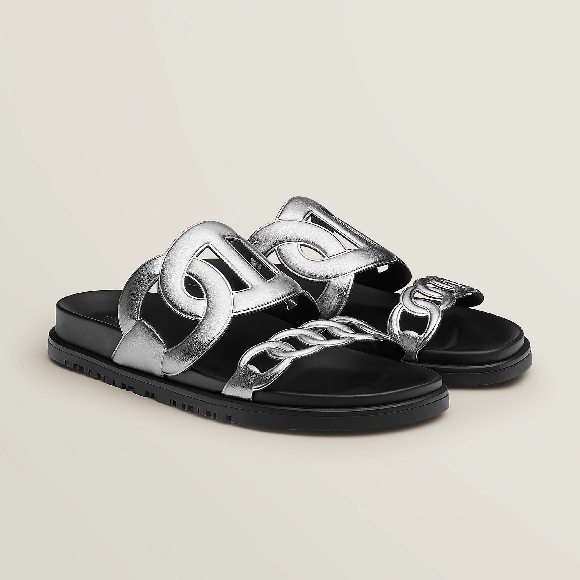  Dép Nữ Hermes Extra Sandal 'Gris Argenté' 