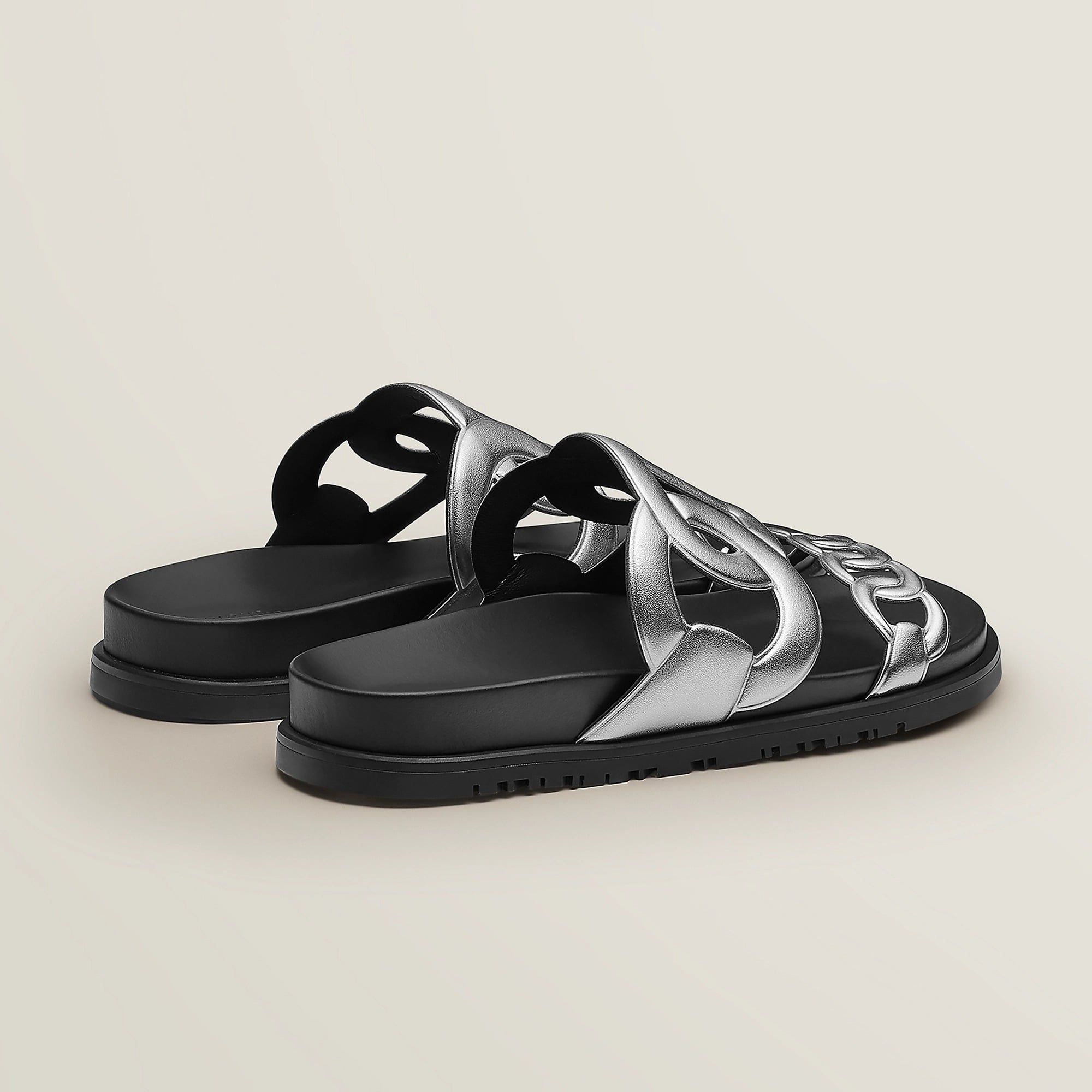  Dép Nữ Hermes Extra Sandal 'Gris Argenté' 