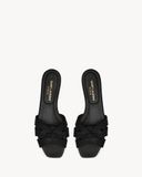  Dép Nữ Saint Laurent Tribute Mules 'Black' 
