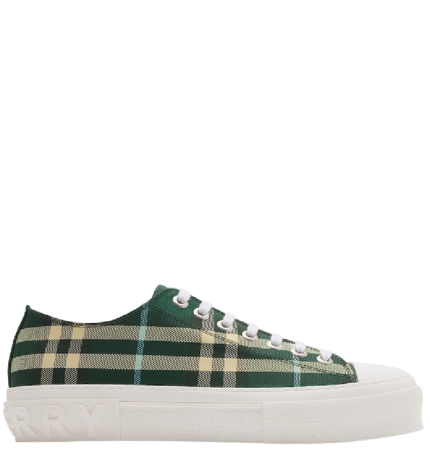  Giày Nam Burberry Check Nylon Blend Sneakers 'Leaf' 