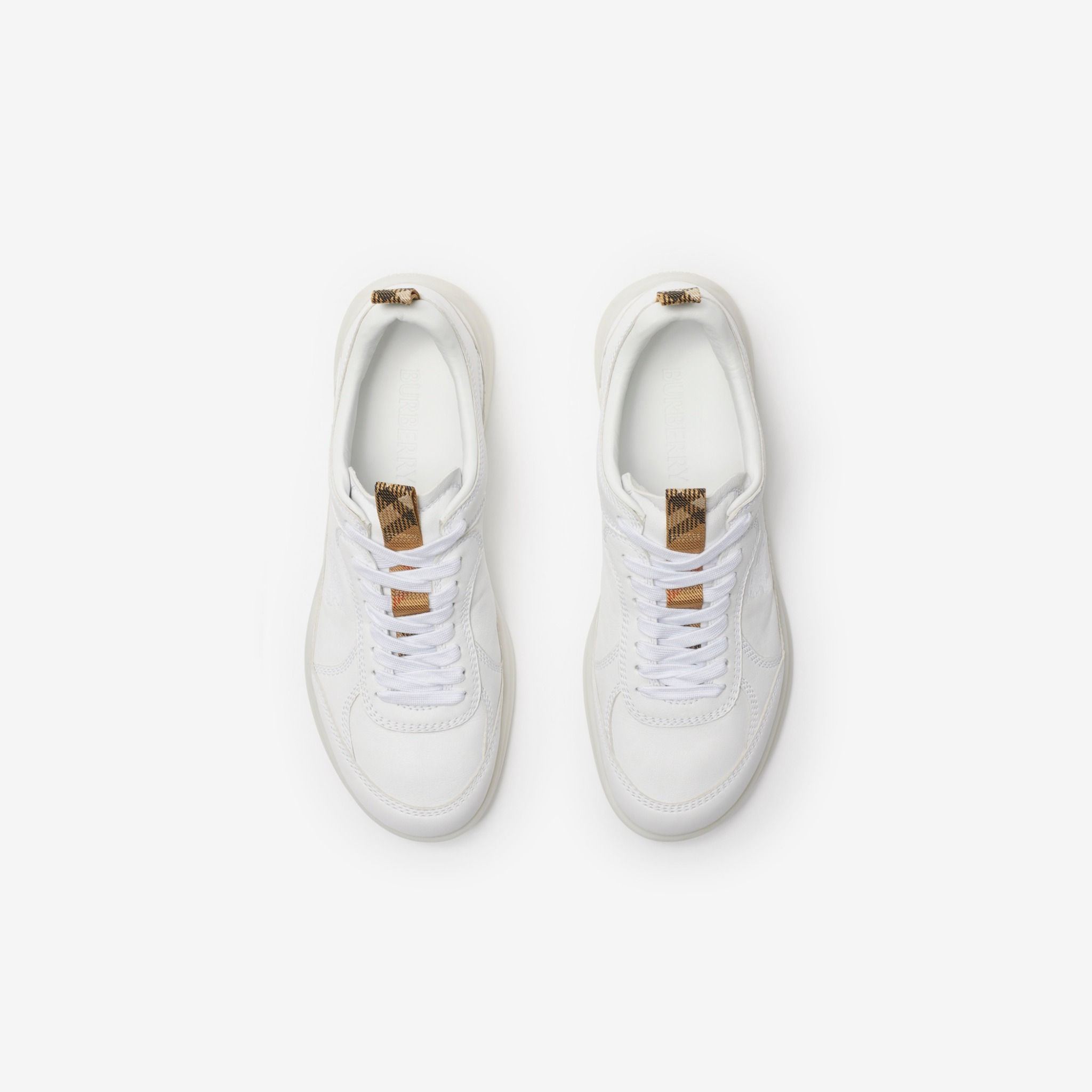  Giày Nam Burberry Leather Matrix Sneakers 'White' 