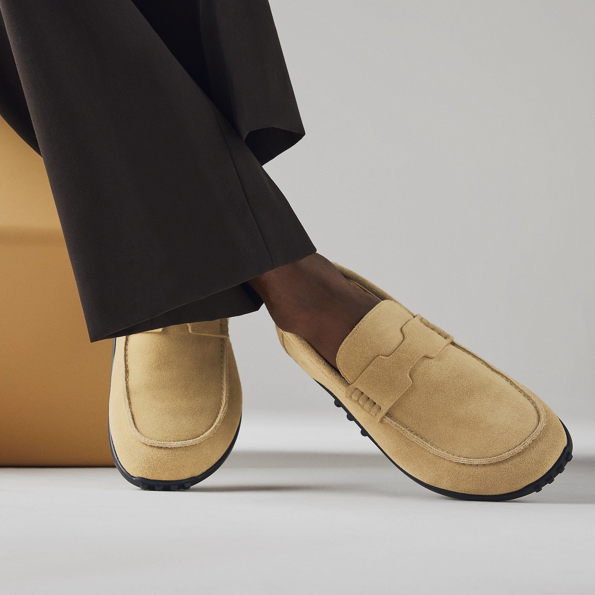  Giày Nam Hermes Lazy Loafer 'Beige Albâtre' 