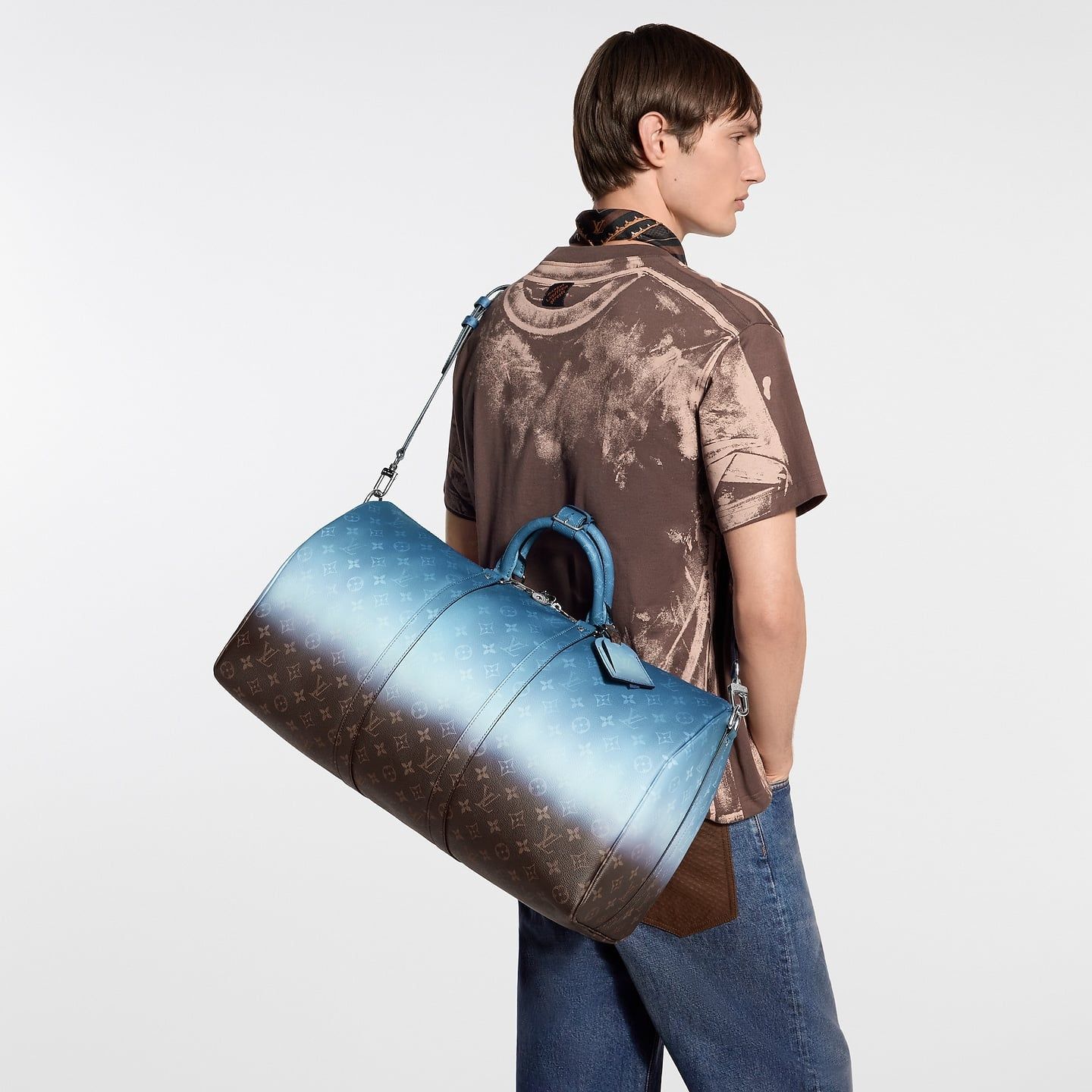  Túi Louis Vuitton Keepall Bandoulière 50 Bag 'Blue' 