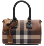  Túi Nữ Burberry Mini Check Bowling Bag 'Dark Brown' 